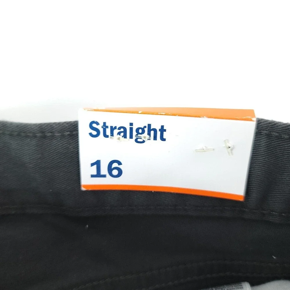 Old Navy Straight Built In Flex Tough Pants Grey Charles Boy's Sz 16 Adjustable‎